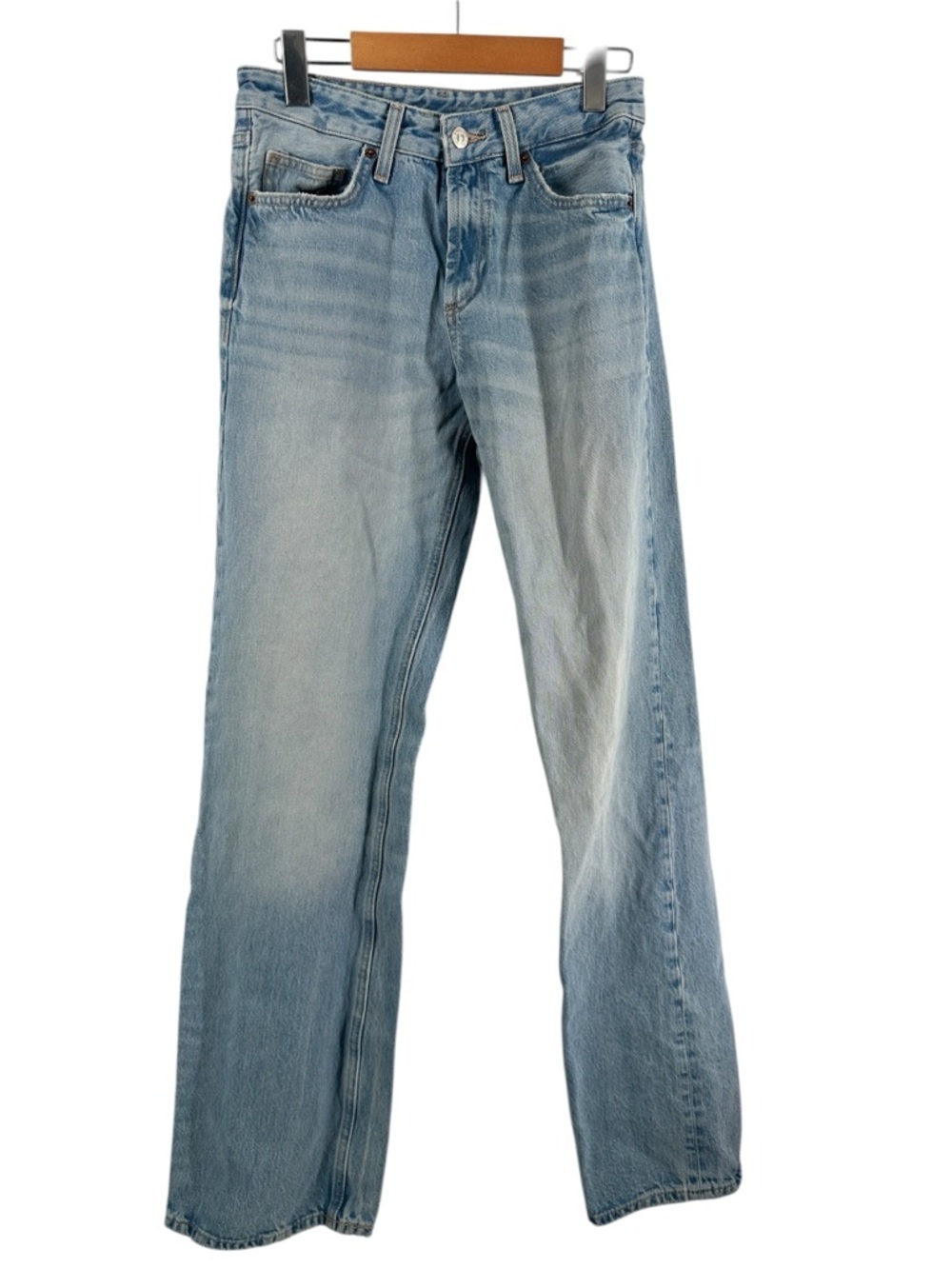 Zara High-Rise straight Jeans light wash y2k classic luxury minimalist sz 4